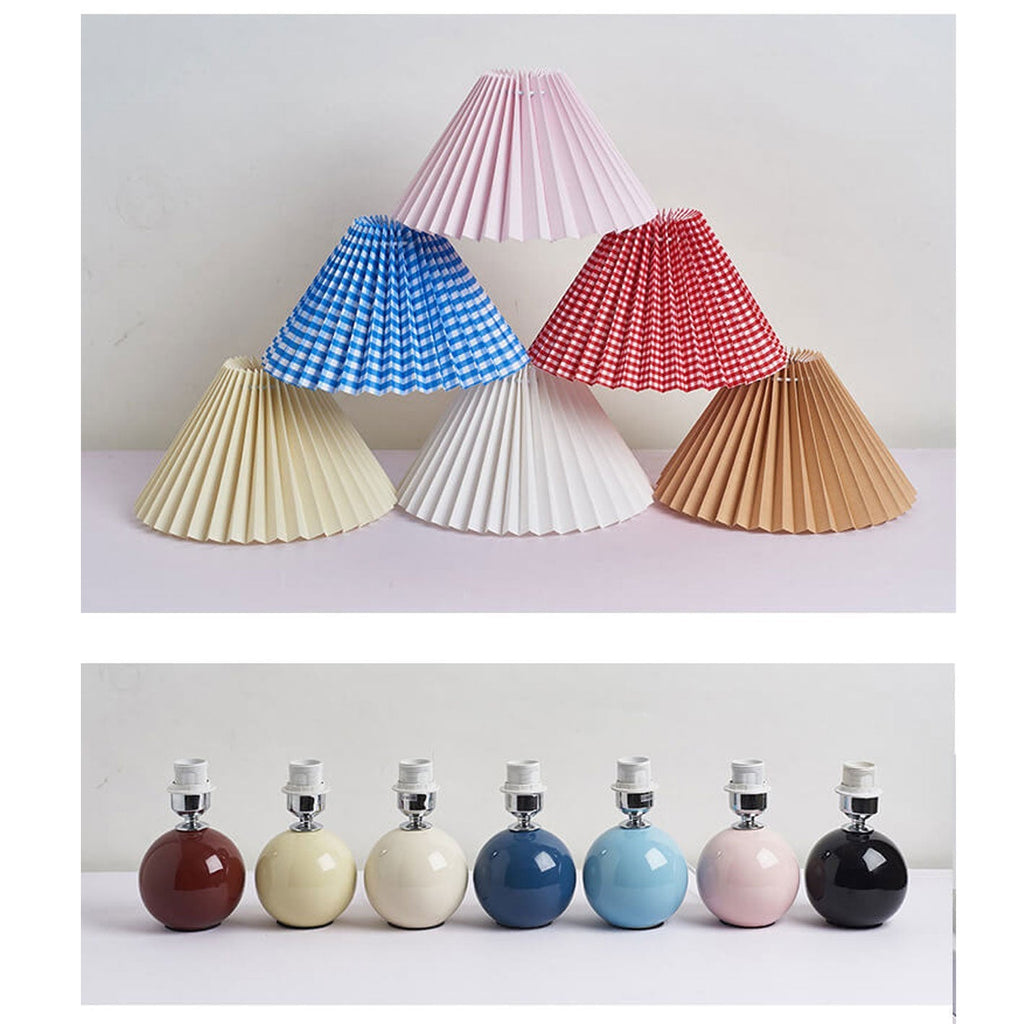 Modern Ceramic Table Lamp with Fabric Shade – Multiple Colors