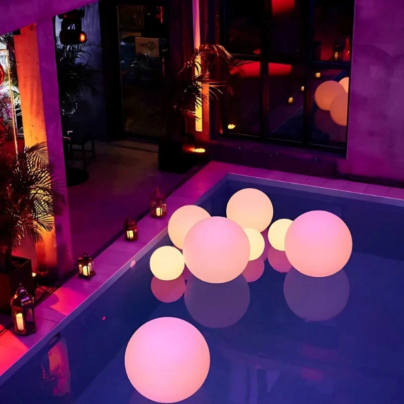 Spherical LED Garden Lamp for Outdoors with 16 Colors & Remote Control