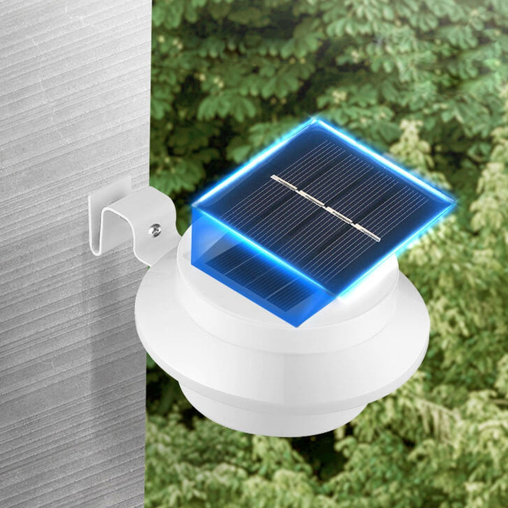 Industrial Solar Wall Lamp – Black/White – Weatherproof Outdoor Light