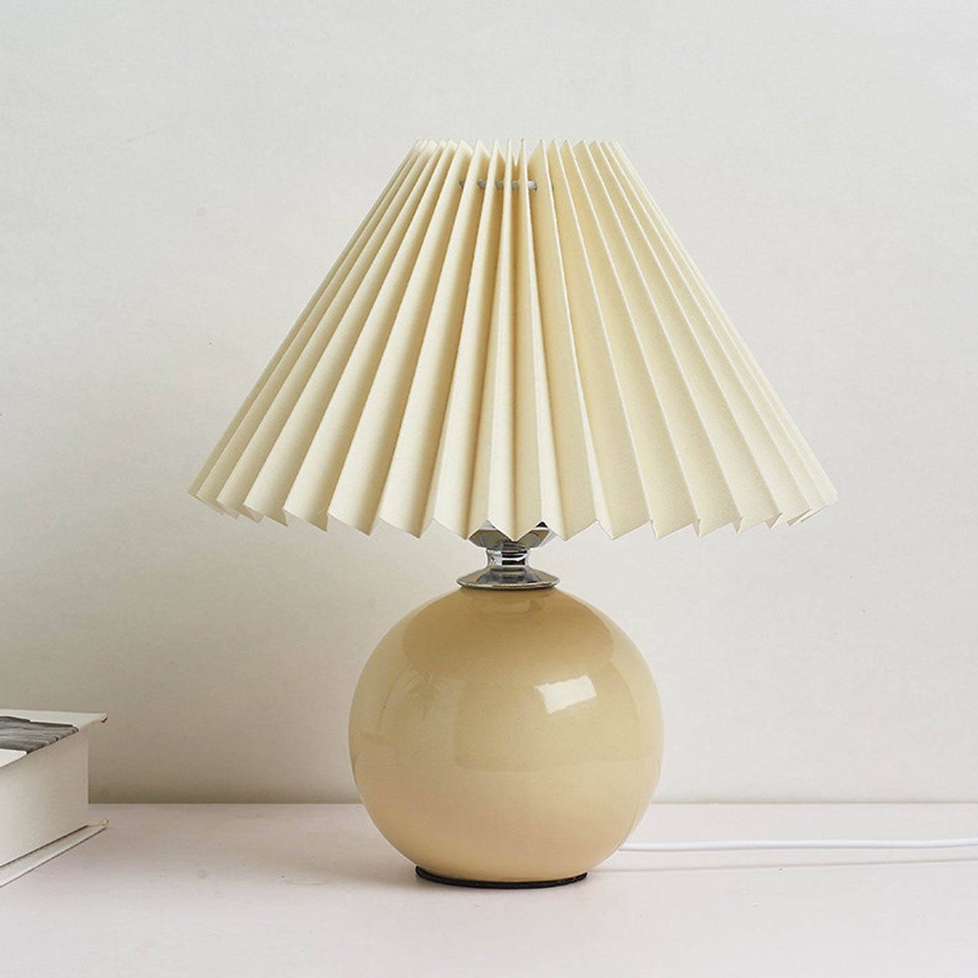 Modern Ceramic Table Lamp with Fabric Shade – Multiple Colors