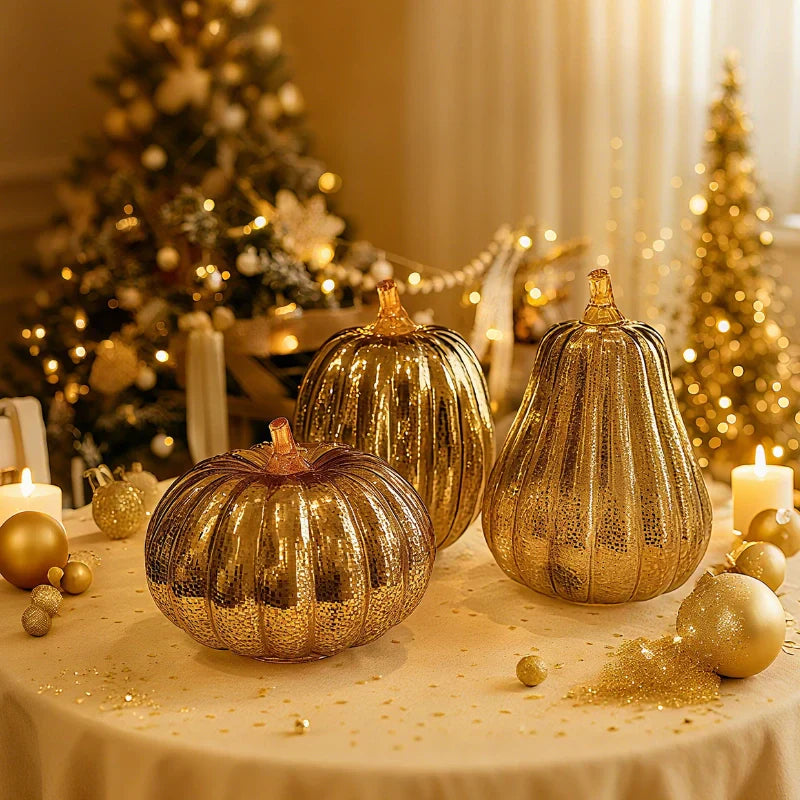 Handblown Glass Autumn Lighting – With Timer and Warm White Light
