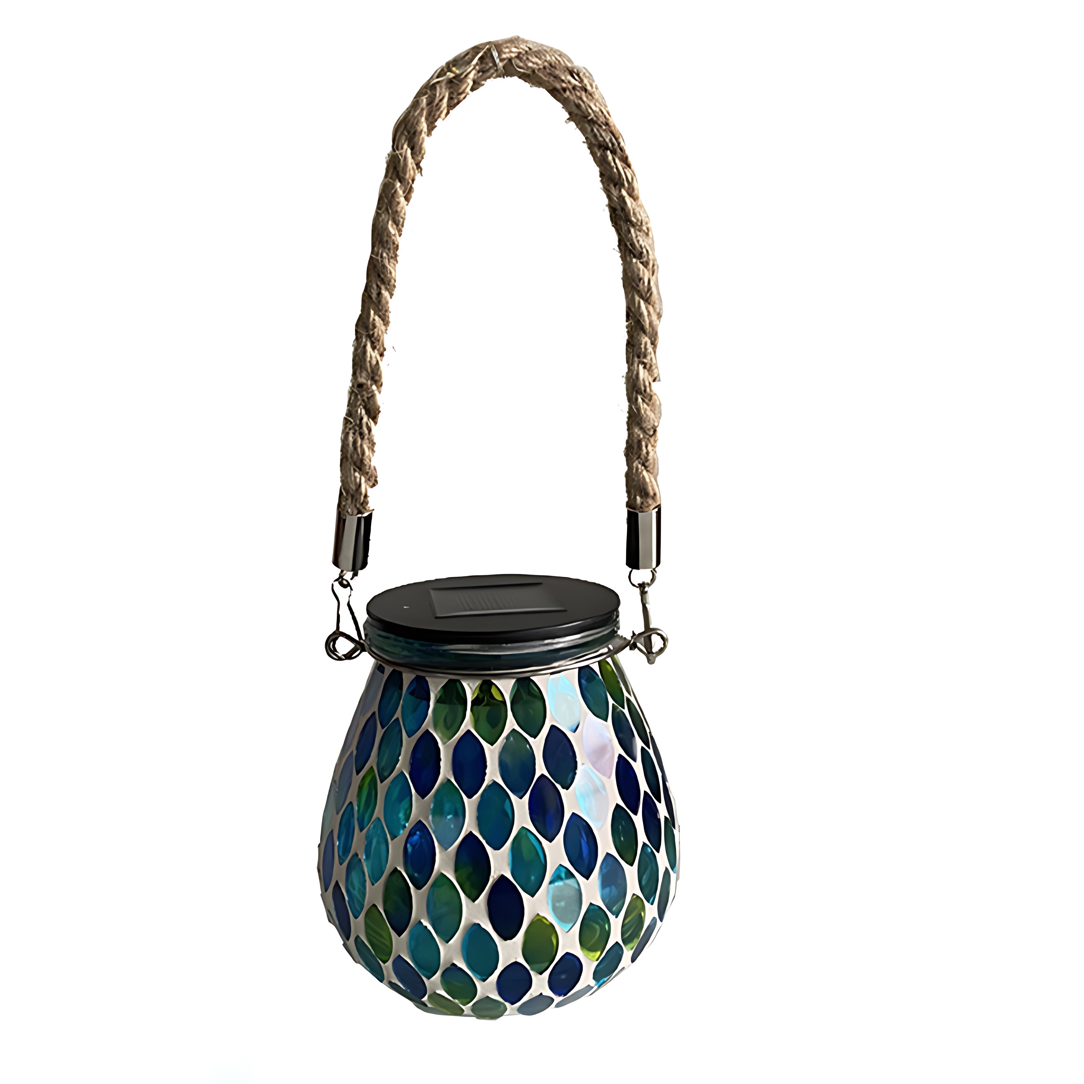 Handmade Colored Solar Outdoor Lamp – Stained Glass with Magical Light Play