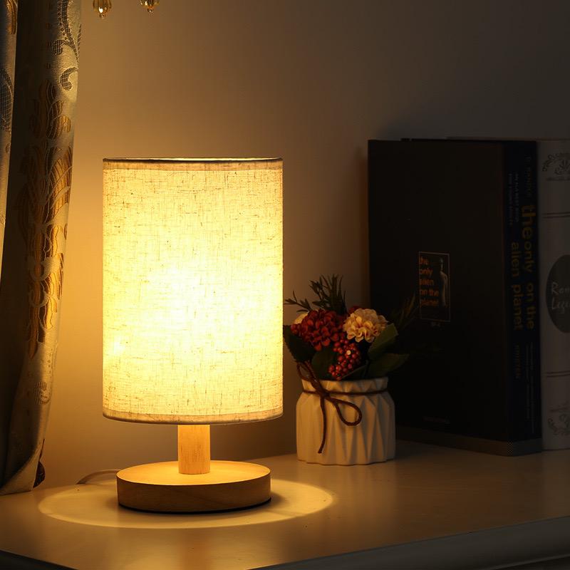 Organic Lamp Made of Wood & Linen with Remote Control