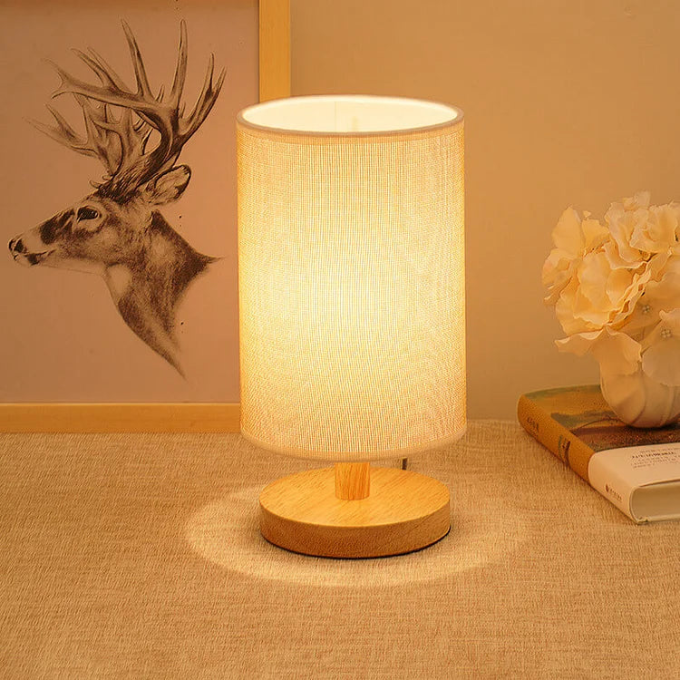 Organic Lamp Made of Wood & Linen with Remote Control