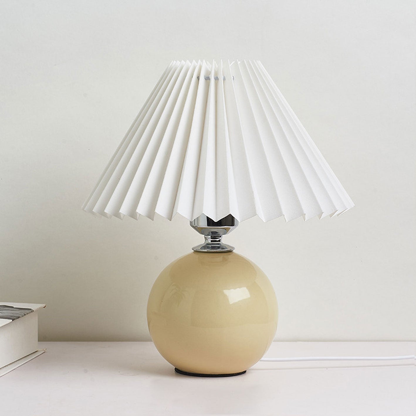 Modern Ceramic Table Lamp with Fabric Shade – Multiple Colors