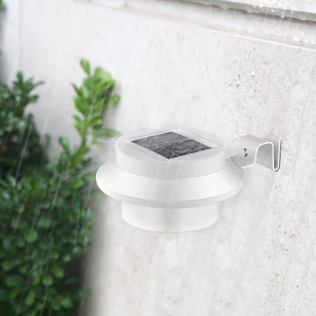 Industrial Solar Wall Lamp – Black/White – Weatherproof Outdoor Light