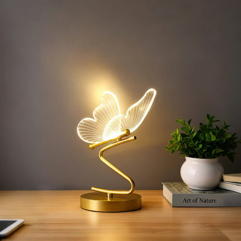 Stylish Wireless Table Lamp – Butterfly Design with 3 Light Colors