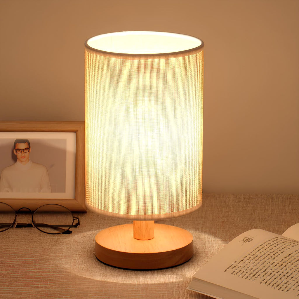 Organic Lamp Made of Wood & Linen with Remote Control
