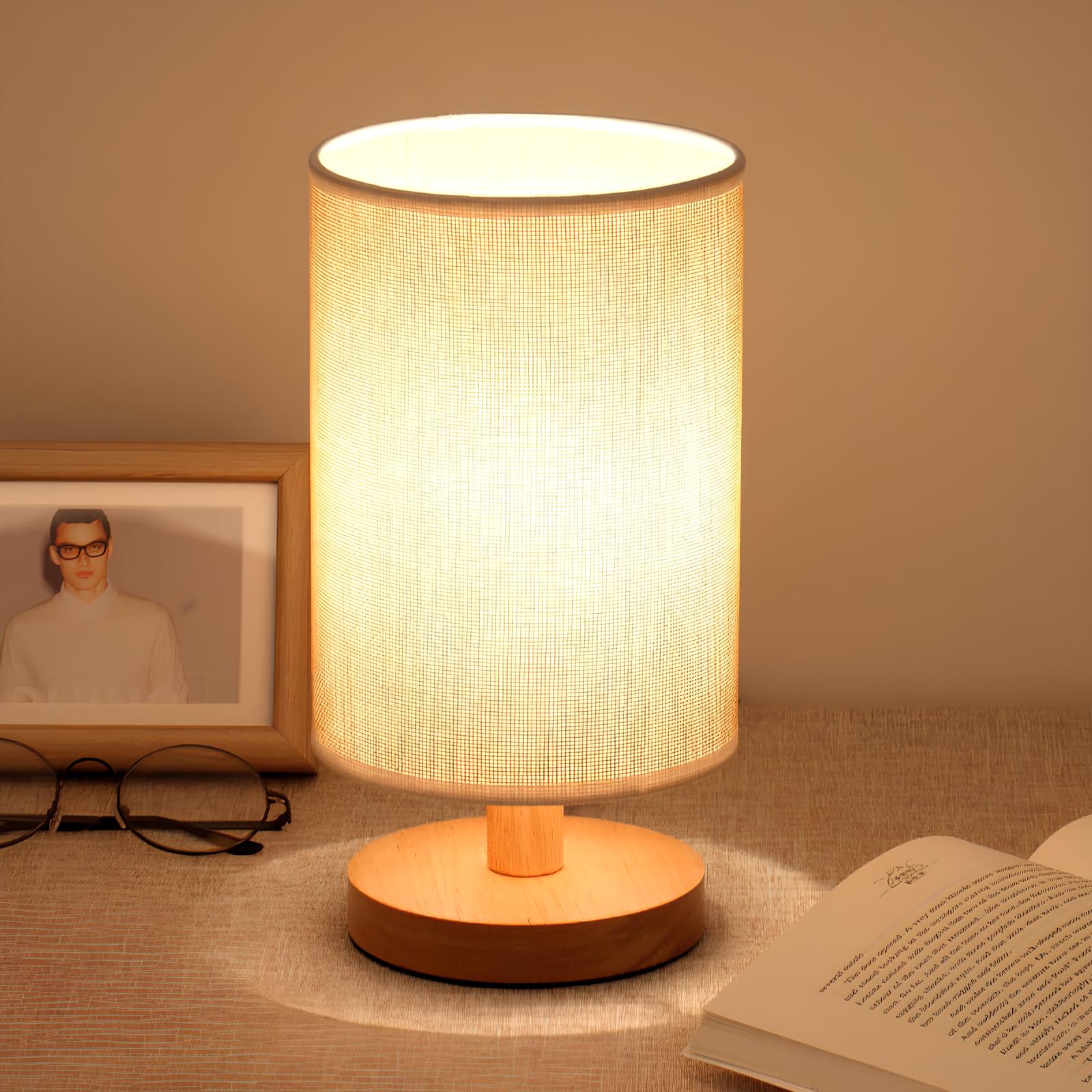 Organic Lamp Made of Wood & Linen with Remote Control