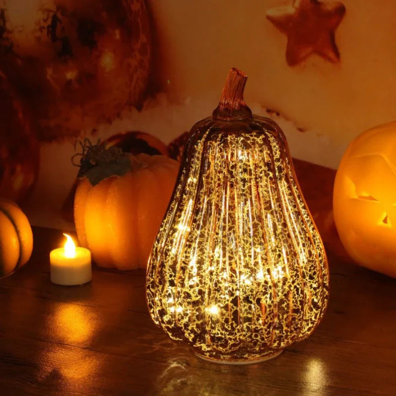 Handblown Glass Autumn Lighting – With Timer and Warm White Light