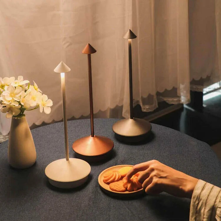 Scandinavian Minimalist Table Lamp with Dimmable LED & Wireless Design