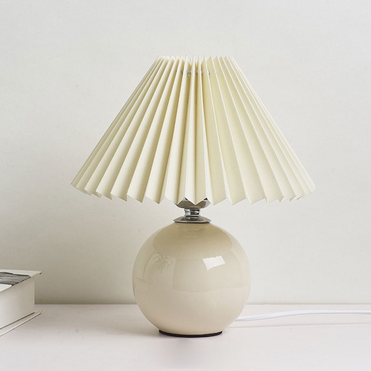 Modern Ceramic Table Lamp with Fabric Shade – Multiple Colors
