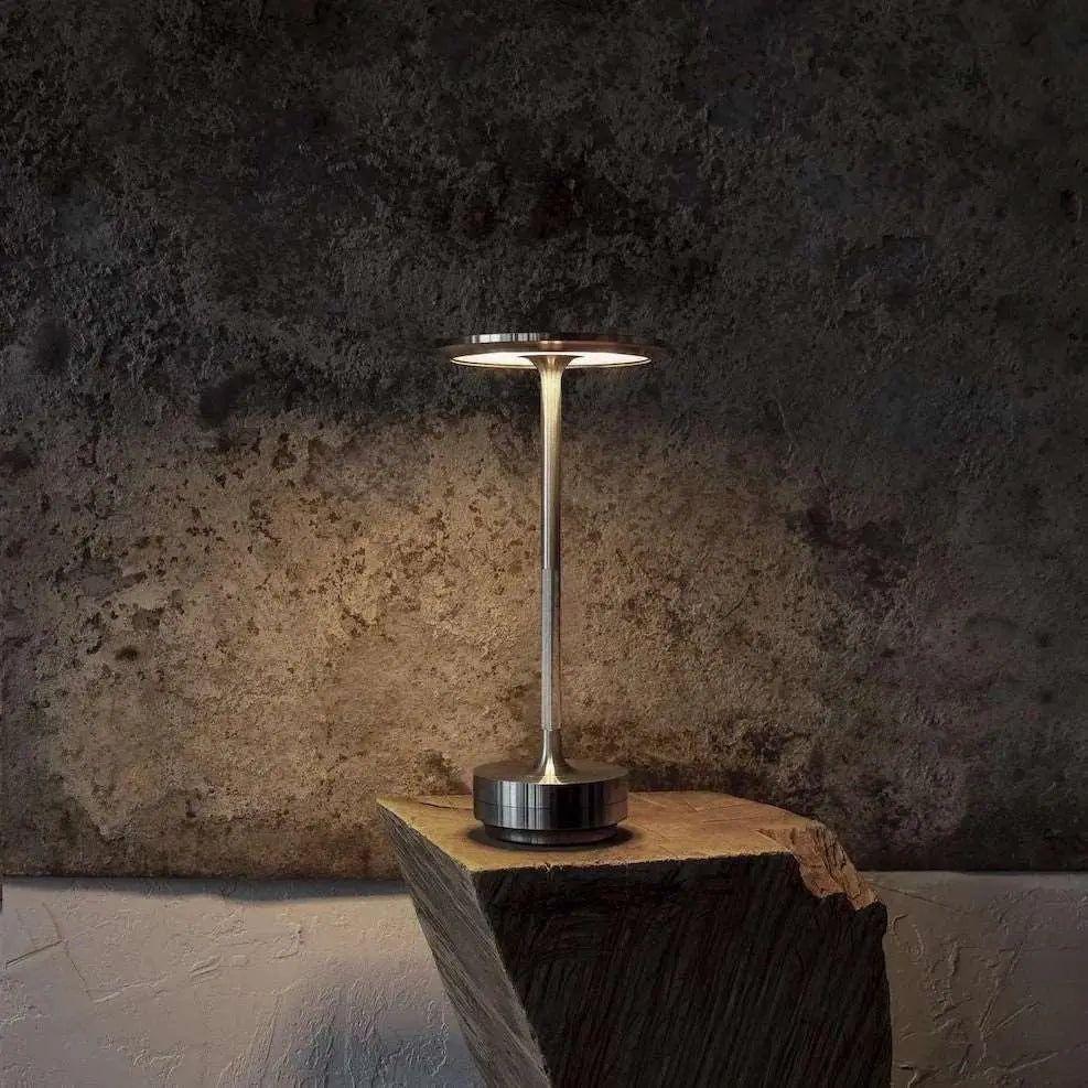Stylish Wireless Table Lamp with Touch Dimmer and Rechargeable Battery