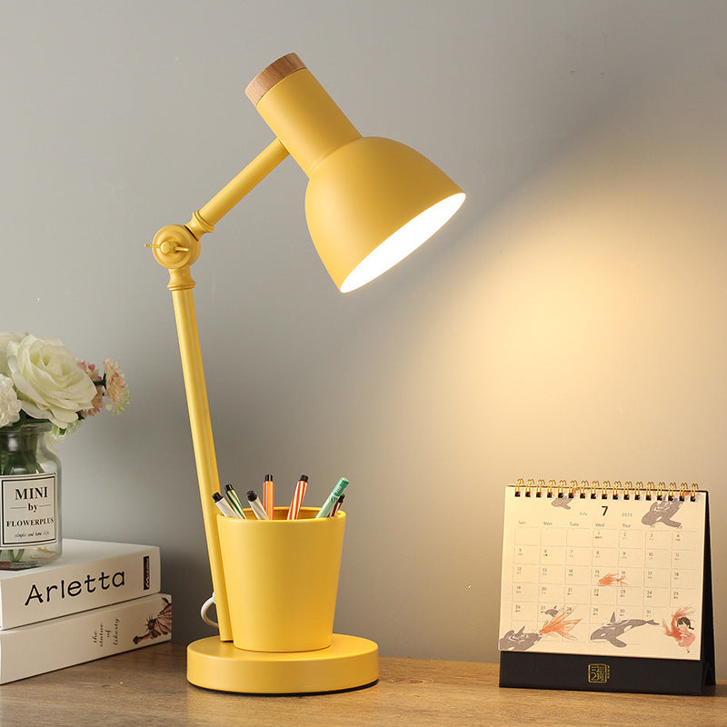 Nordic Table Lamp of Iron and Solid Wood – Multiple Colors