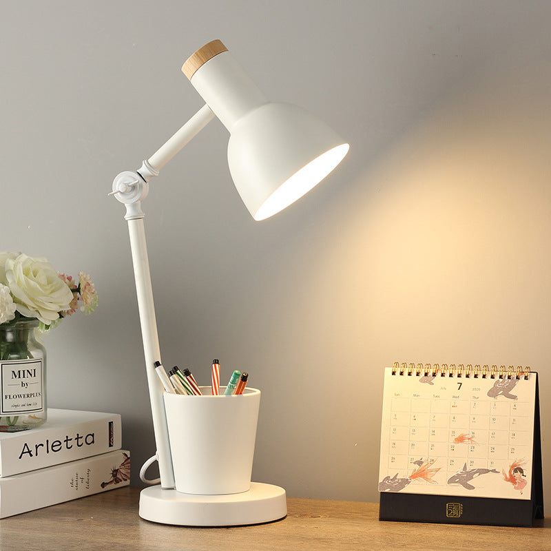 Nordic Table Lamp of Iron and Solid Wood – Multiple Colors