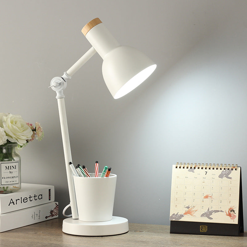 Nordic Table Lamp of Iron and Solid Wood – Multiple Colors