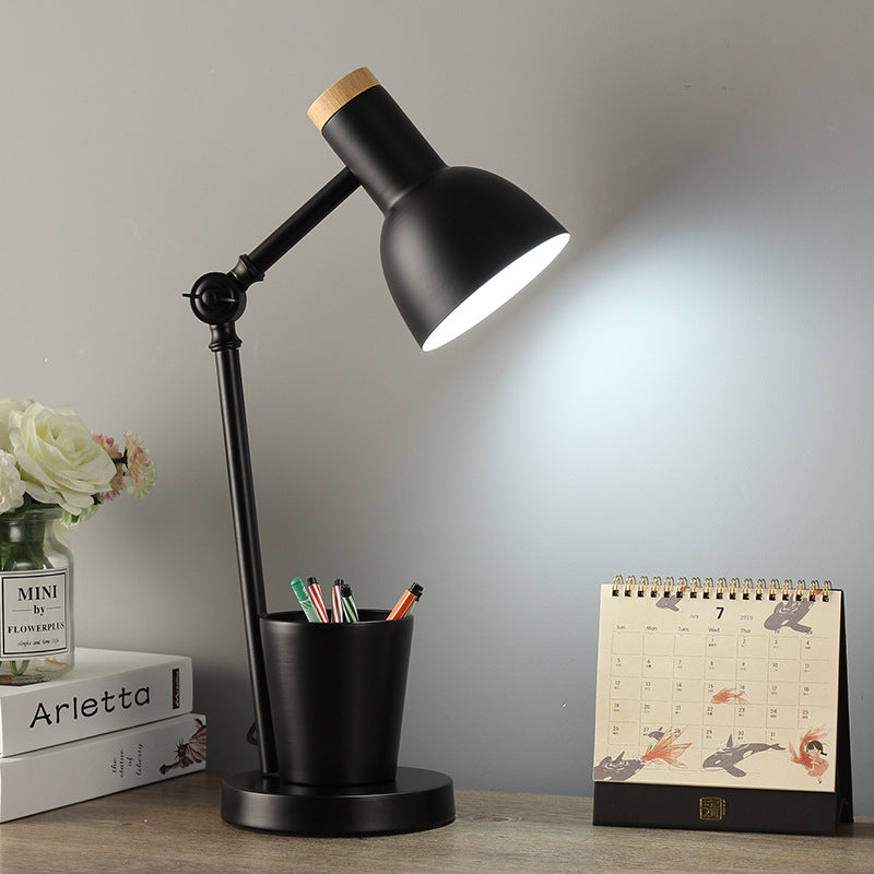 Nordic Table Lamp of Iron and Solid Wood – Multiple Colors