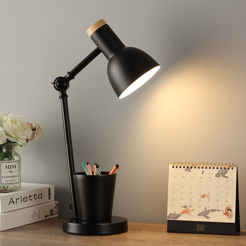 Nordic Table Lamp of Iron and Solid Wood – Multiple Colors