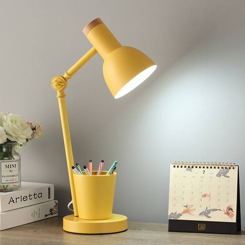 Nordic Table Lamp of Iron and Solid Wood – Multiple Colors