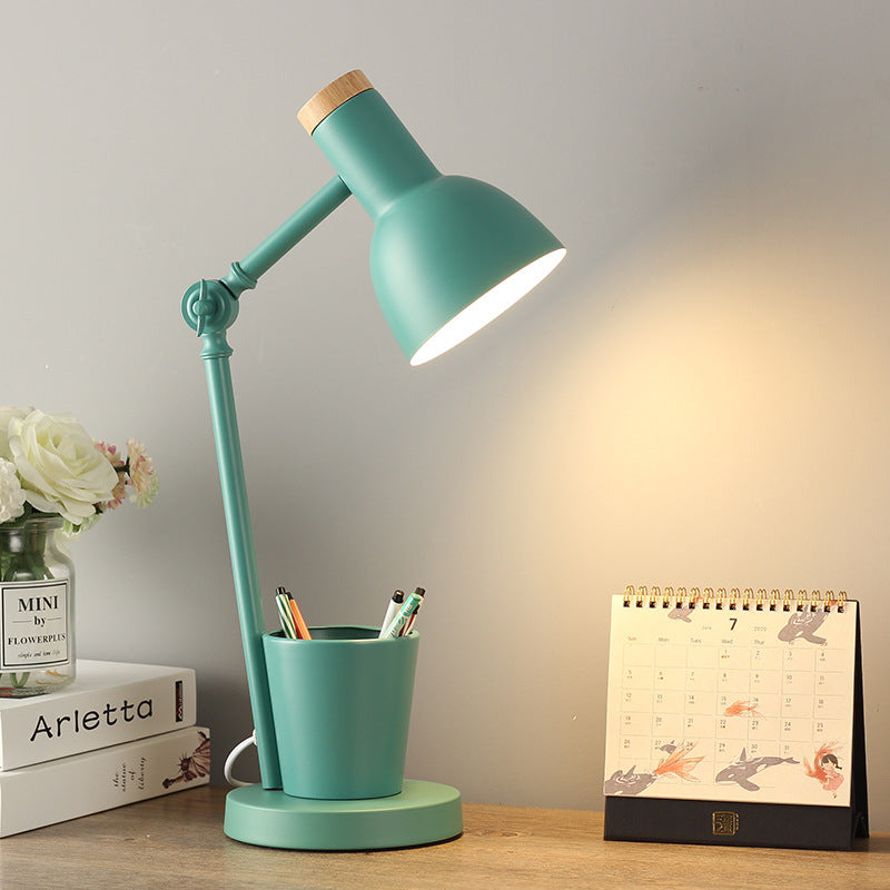 Nordic Table Lamp of Iron and Solid Wood – Multiple Colors