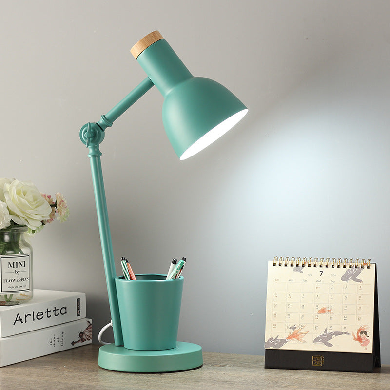 Nordic Table Lamp of Iron and Solid Wood – Multiple Colors