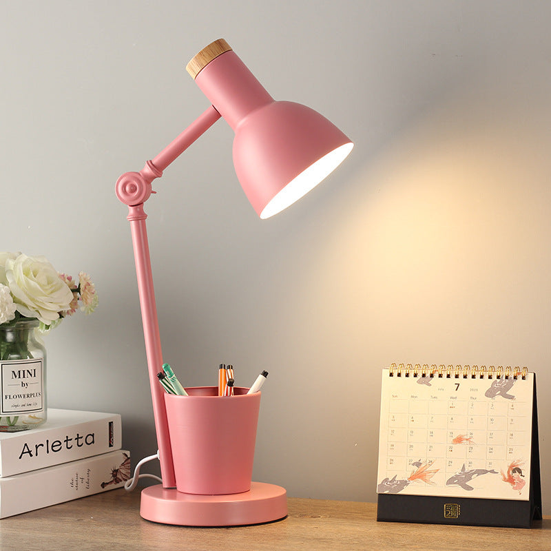 Nordic Table Lamp of Iron and Solid Wood – Multiple Colors