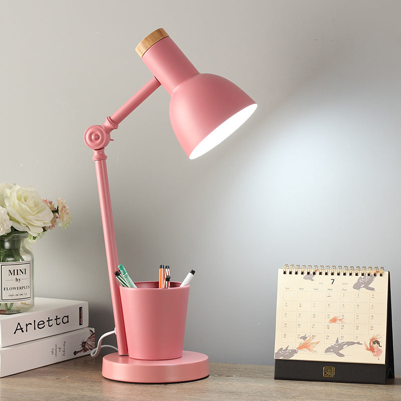 Nordic Table Lamp of Iron and Solid Wood – Multiple Colors