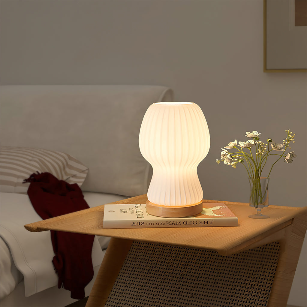 Japandi Glass Table Lamp with Soft Atmosphere Lighting