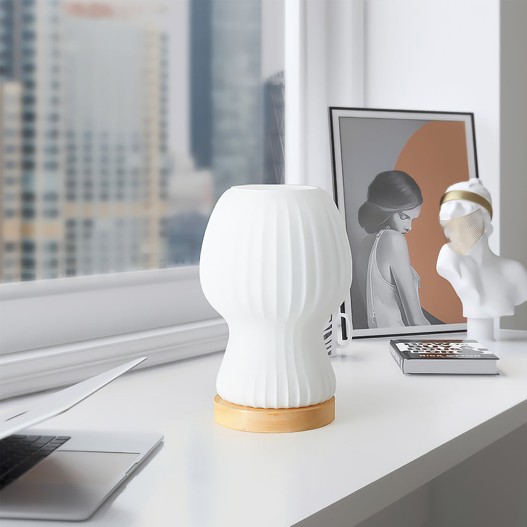 Japandi Glass Table Lamp with Soft Atmosphere Lighting
