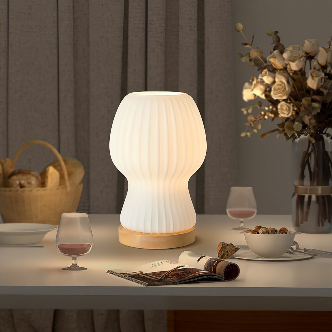 Japandi Glass Table Lamp with Soft Atmosphere Lighting