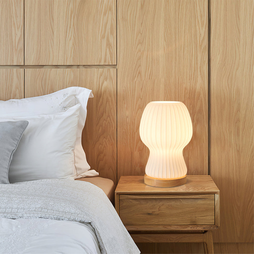 Japandi Glass Table Lamp with Soft Atmosphere Lighting