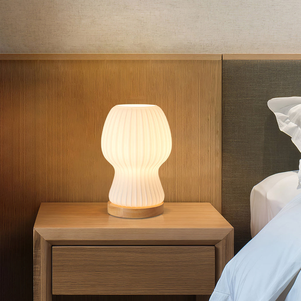 Japandi Glass Table Lamp with Soft Atmosphere Lighting