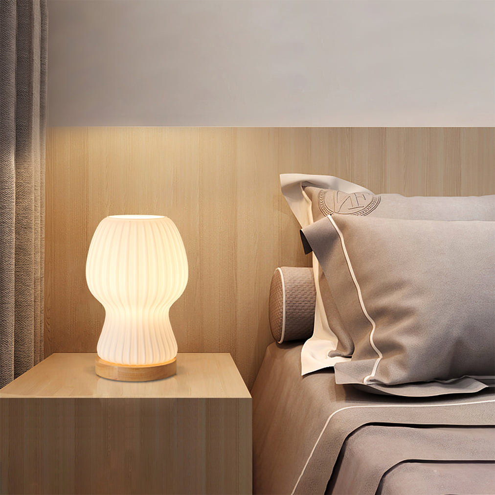 Japandi Glass Table Lamp with Soft Atmosphere Lighting