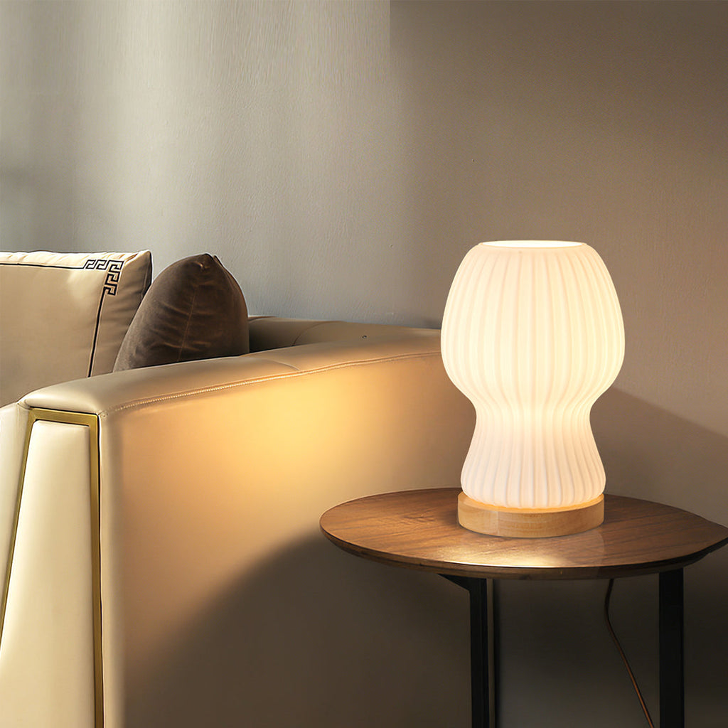 Japandi Glass Table Lamp with Soft Atmosphere Lighting