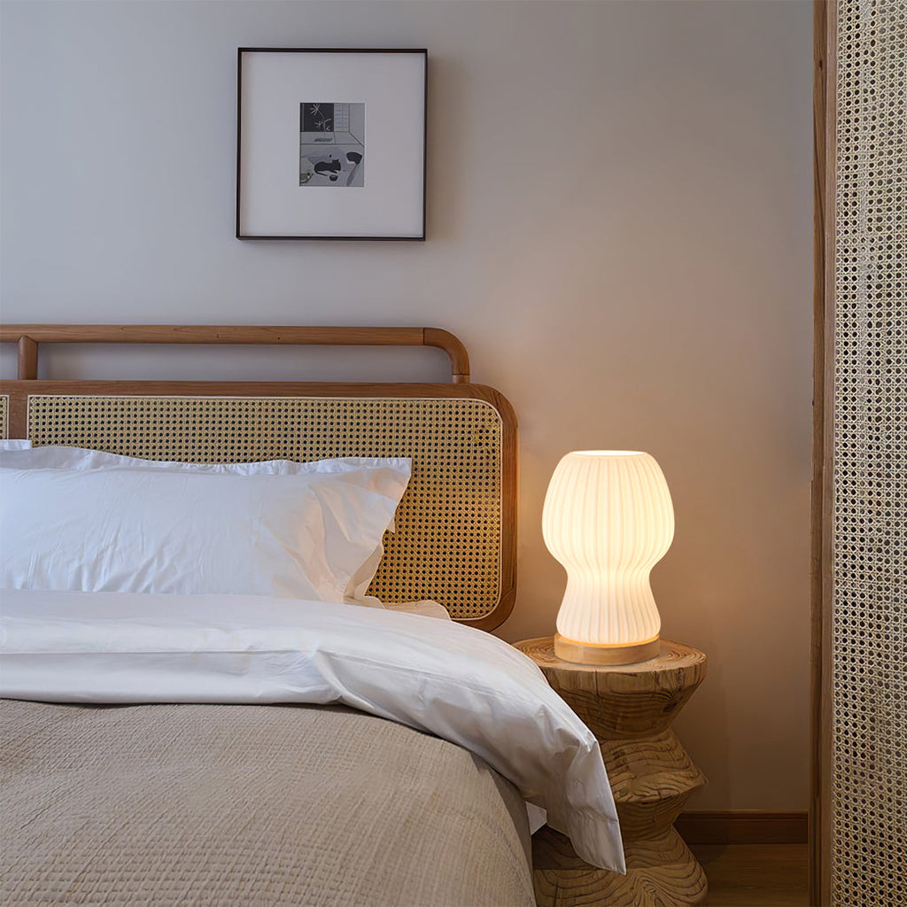 Japandi Glass Table Lamp with Soft Atmosphere Lighting