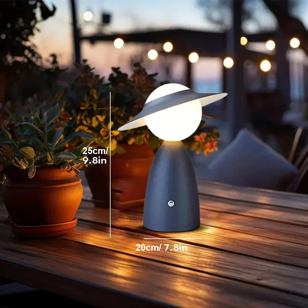 Wireless Charging Lamp with Warm LED Light and Abstract Design