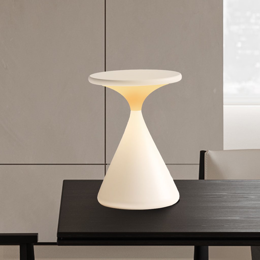 Japandi Wireless Hourglass Table Lamp with Adjustable Brightness