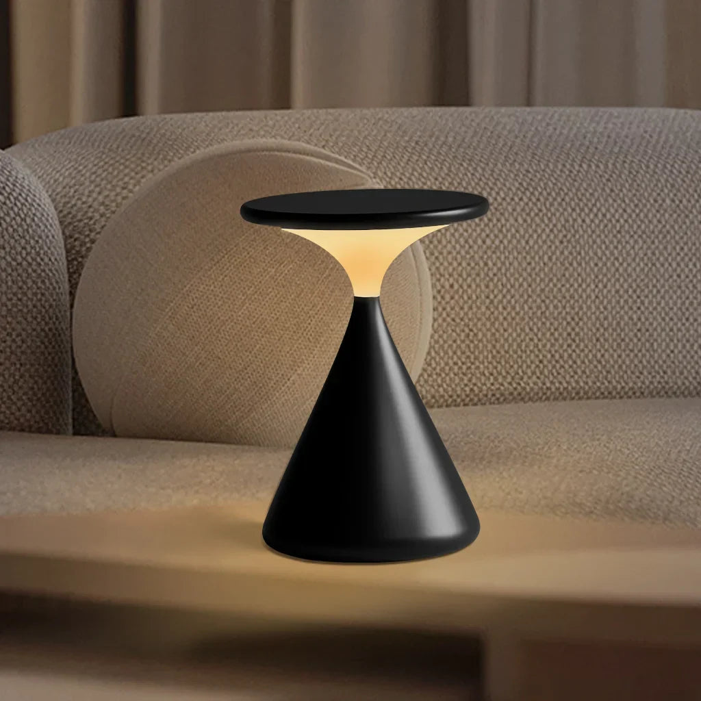 Japandi Wireless Hourglass Table Lamp with Adjustable Brightness