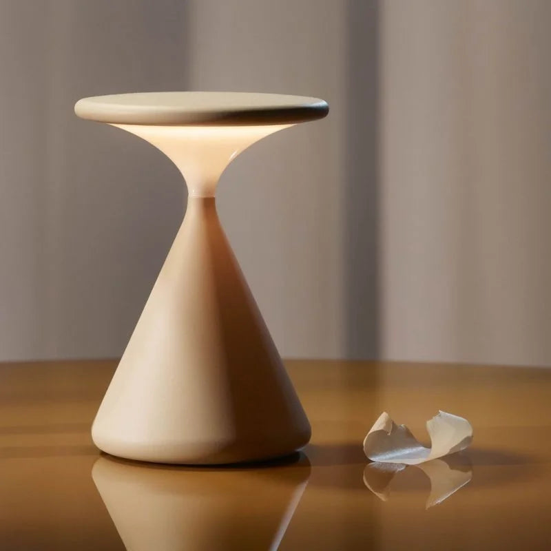 Japandi Wireless Hourglass Table Lamp with Adjustable Brightness