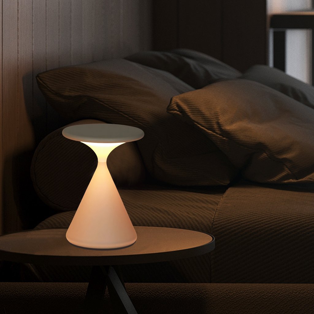 Japandi Wireless Hourglass Table Lamp with Adjustable Brightness