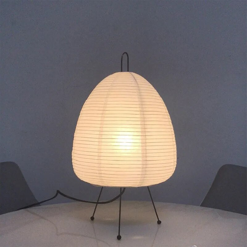 Japandi Rice Paper Lamp with LED for Atmospheric Lighting