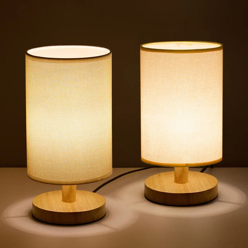 Organic Lamp Made of Wood & Linen with Remote Control