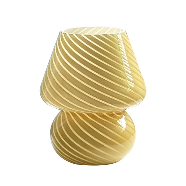 Glass Desk Lamp with Warm LED Light and Scandinavian Design