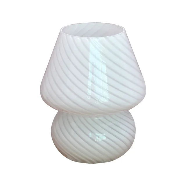 Glass Desk Lamp with Warm LED Light and Scandinavian Design