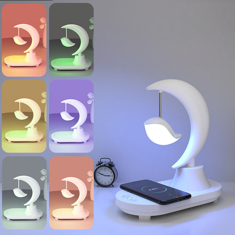Star and Bird Table Lamp with Bluetooth Speaker & Wireless Charging – Rechargeable LED