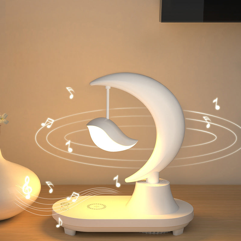 Star and Bird Table Lamp with Bluetooth Speaker & Wireless Charging – Rechargeable LED