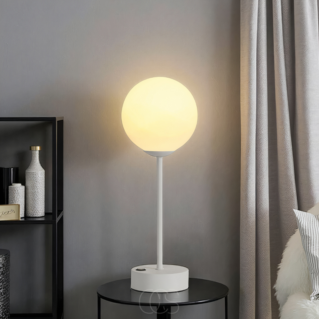 Sera – Table Lamp with Spherical Shade & Warm LED Lighting