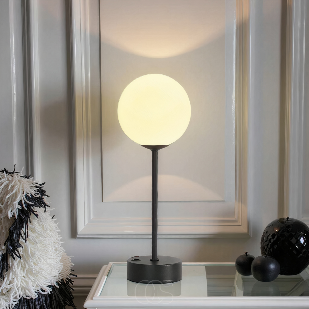 Sera – Table Lamp with Spherical Shade & Warm LED Lighting