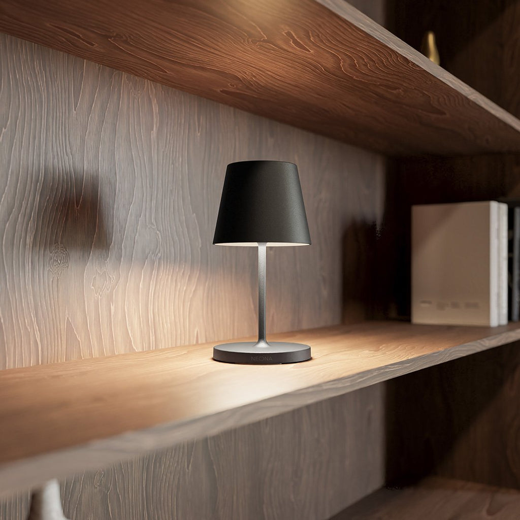 Japandi Dimmable LED Table Lamp with Warm Light and Charging Station