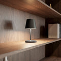 Japandi Dimmable LED Table Lamp with Warm Light and Charging Station